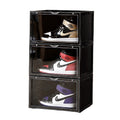 Loonde Hot Sell Side Open Drop Door Steady Stacking Custom logo OEM Giant Black Sneakers Storage Display Box