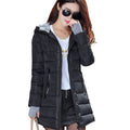 Women Winter Hooded Warm Coat Plus Size Candy Color Padded Jacket Female Long Parka Womens Wadded