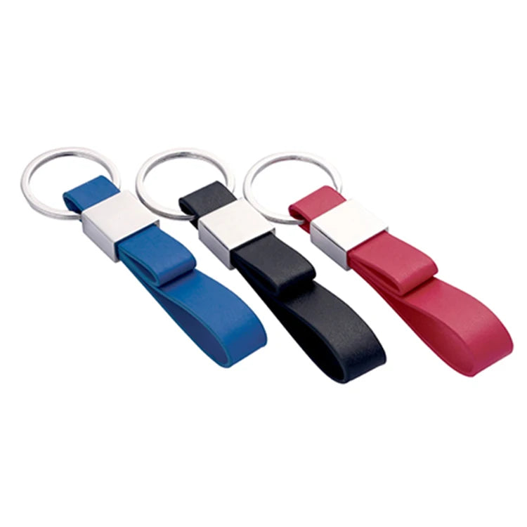 Hot Sale Personalized Custom Blank Car Pu Real Luxury Genuine Metal Leather Keychain With Logo
