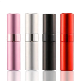 Hot-selling Low Molecular Weight 8ml Mini Aluminum Perfume Spray Bottle with Aluminum Lid and Glass Tube