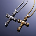 Wholesale Cross Charms Pendant Accessories Stainless Steel Cross Pendant Necklace Gold Plated Hollow Out Cross Necklace