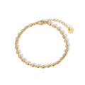 Fine Jewelry Trendy Stainless Steel Oval Beads PVD 18K Gold Plated Jewelry INS Charm Bracelet for Women