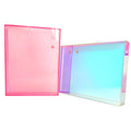 Wholesale Oem Logo Custom Lash Tray Pallet in Different Shape Acrylic Lash Tile With Cover Iridescent