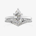 S925 Marquise Cut Bridal Set Engagement Wedding Ring Bands Sterling Sterling Cubic Zirconia Fine Jewelry for Women