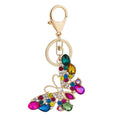 Exaggerated Colored Crystal Butterfly Keychain Bling Rhinestone Big Butterfly Key Chain for Bag