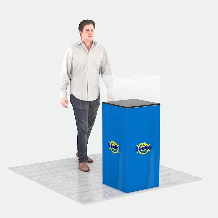 3ft New Design Portable Exhibition Aluminum Tension Fabric LED Display Stands Square Plastic Cabinet Splicing Display Racks