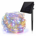 Outdoor Solar String Lights 10 Meters 8 Light Modes Waterproof Copper Wire Lamp String for Garden Christmas Party