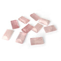 Nature Crystal Rose Quartz Loose  Wholesale Smooth Flat Square Pink Crystal Stone Baguette Gemstone Natural Loose Gemstone