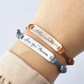 GT Custom 18k Gold Plated Engraved Bar Bracelet Stainless Steel DIY Logo Name Bracelet