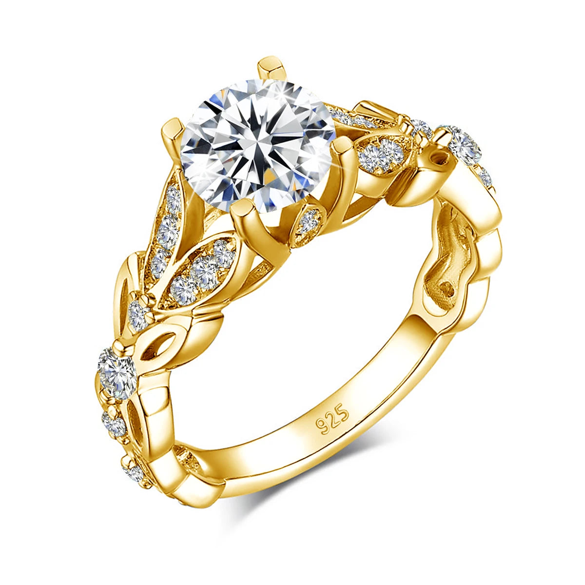 Fine Jewelry butterfly Filigree Design 2ct Moissanite Engagement Rings for Women Sterling Silver