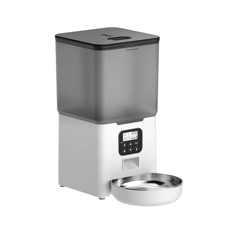 OEM Automatic 4L Pet Feeder Smart Dog & Cat Food Dispenser with Adjustable Stainless Steel Bowl Plastic Material Battery Powered
