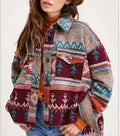 Spring Fall Western Vintage Hot Sale Southwestern Indian Style Tribal Shacket Clothing Womens Aztec Jackets