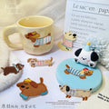 Large Collection Self Sticker Cute Sausage Dog Cat Patches for Hat Clothing Decoration