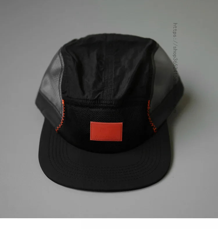 Wholesale Custom Logo 5 Panel Sport Running Hat Flat Brim Lightweight Flexible Nylon Mesh Fishing Travel Casual