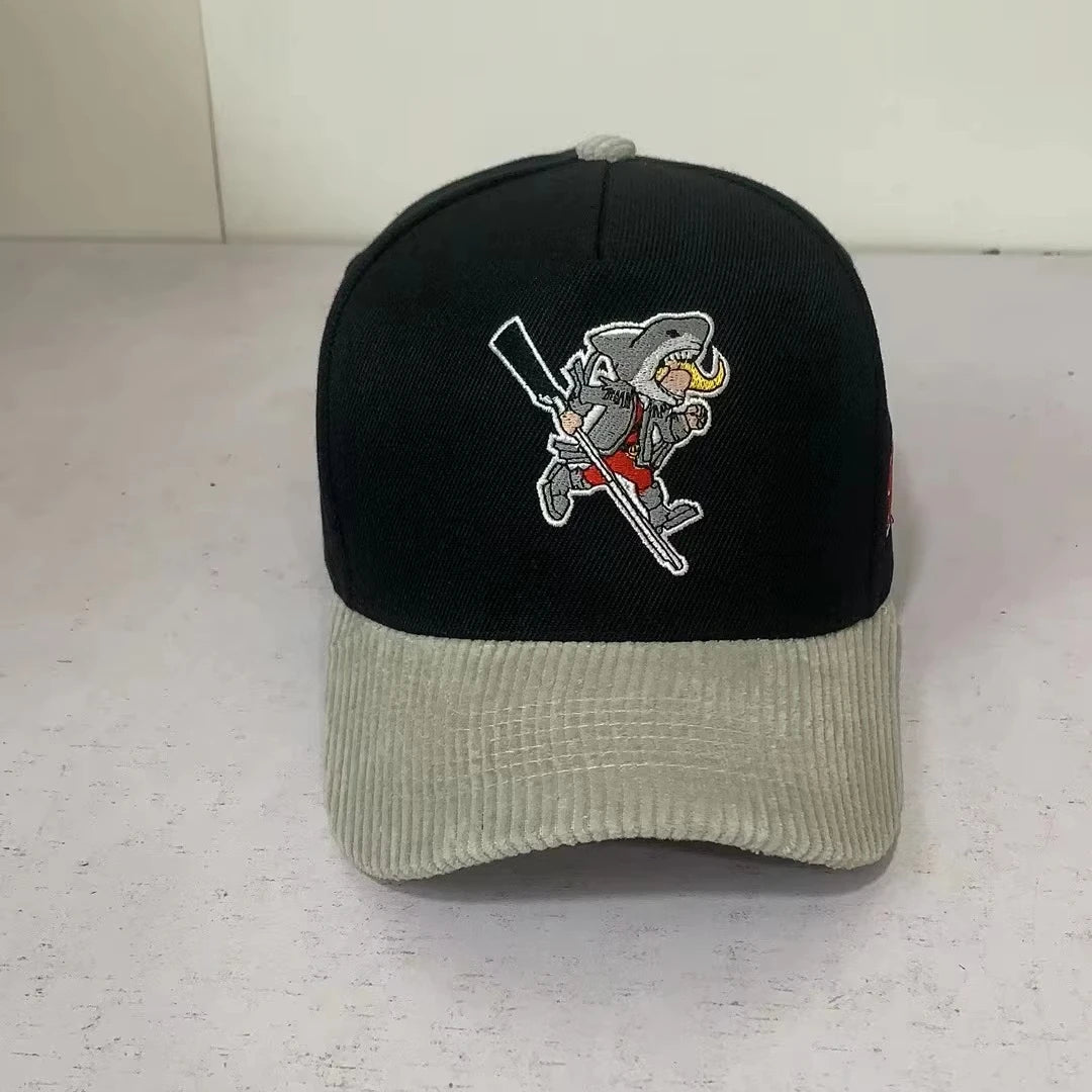 Custom 5 Panel Baseball Cap with Corduroy Fabric 3D Puff Embroidery Logo Cotton Sweatband and Winter Sport Hat.