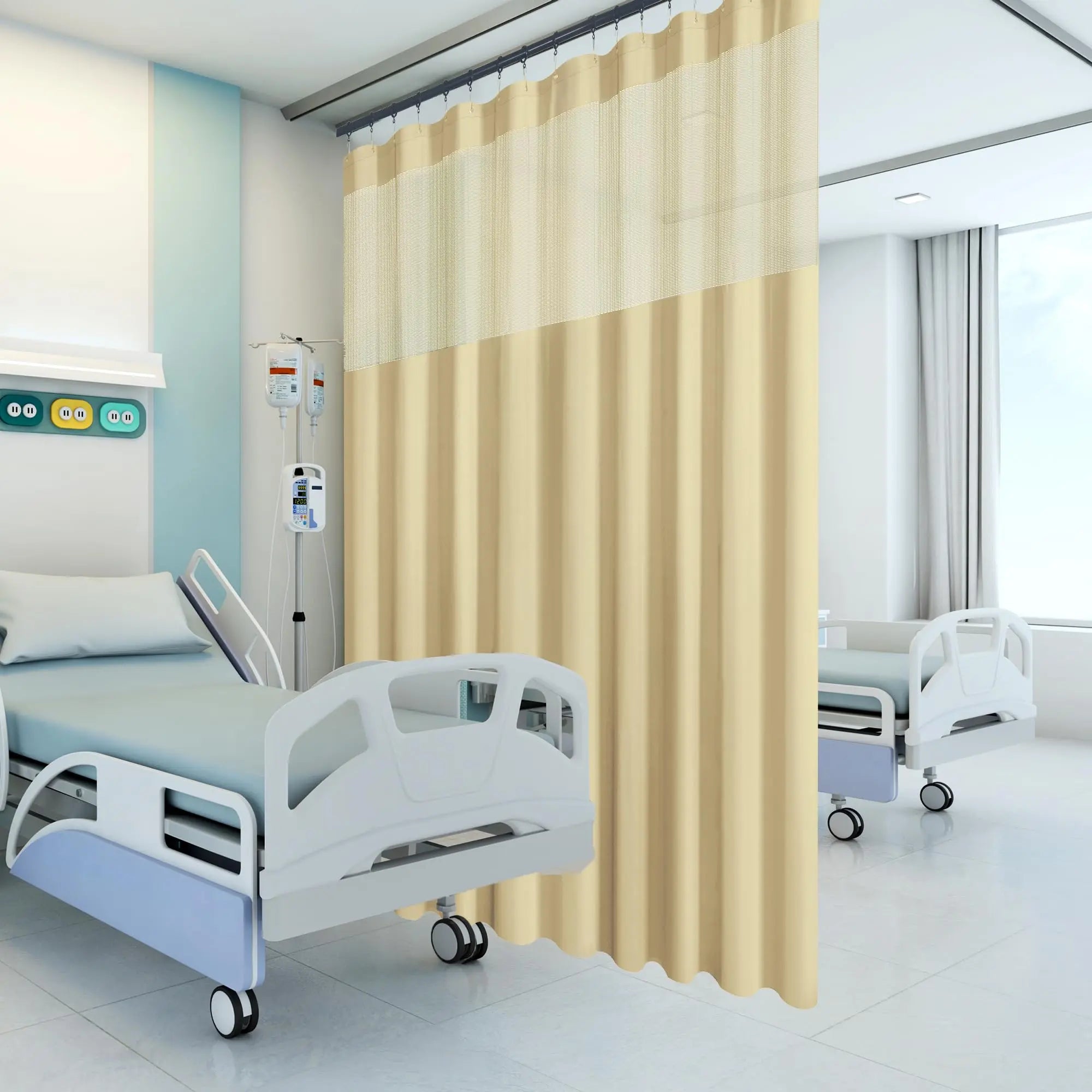 Ent Fire Curtains  Portable Bed Screen Fabric Wholesale Cubicle Curtain for Hospital