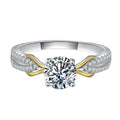 Destiny Jewelry 925 Sterling Silver Moissanite Wedding Engagement Ring for 100% Passed Diamond Tester
