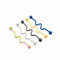 Stainless Steel Industrial Barbell Piercing Long Twist W Shape Earrings Bar Cartilage Helix Body Jewelry