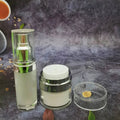 Hot Sale 15ml 30ml 50ml Acrylic Vacuum Cream Jar Box White Gradient Color Custom 30ml Push Type Cream Sub-bottling Packaging