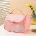 OEM PVC Clear Cosmetic Bags PU Leather Waterproof Portable Makeup Storage Bags for Men Women Transparent Hanging Toiletry Bags