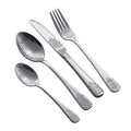 Royal Flower Design Stainless Steel 18/10 Classic Flatware Mirror Polished Laser Customized Printing Back to School Cutlery Set