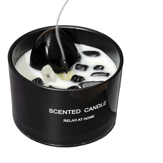 Dropshipping 2022 Healing Gemstone Candle Crystal Soy Wax Candles Decoration