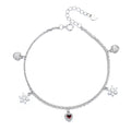 Lover Gift Sterling Silver S925 Fashion Heart-shaped Silver Bracelet