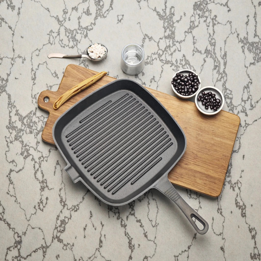 Factory Hot Sale Square Steak Frying Pan Nonstick Enameled Cast Iron Cookware for All Stoves