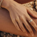 Opening New Models 18k Gold Plated Stainless Steel Women's Gold Striped Line Ring