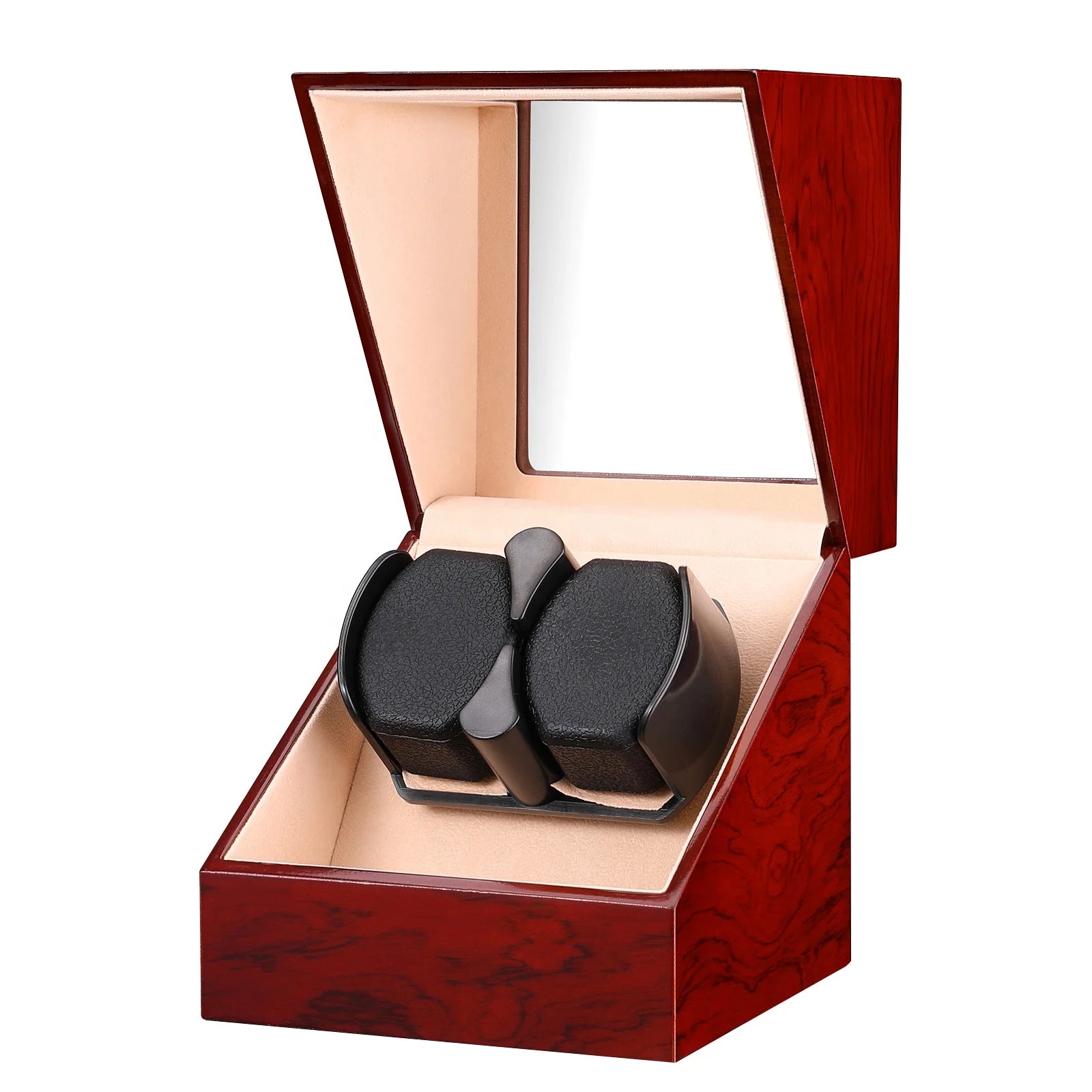 MINEESI Luxury Automatic Double-Rotating Watch Winder Case High Gloss Protective Box with Custom Logo OEM ODM Product