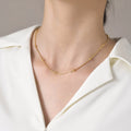 Fenny 18K Gold Plated Wholesale Tarnish Free Dainty Snake Chain Beads Sweater Chain Stainless Steel Necklace for Women