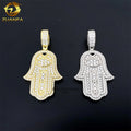 Hip Hop Hot Selling 925 Silver Diamond Charms Vvs Moissanite Hamsa Pendant