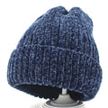 Fashion Chic Cable Knitted Soft Thick Winter Warm Women Chenille Embroidery Hat Solid Color Beanie Hats