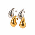 HIH Waterproof Stud Jewelry 18K Gold Plated Stainless Steel Fashion Designer Popular Water Drop Earring