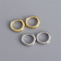 Simple Trendy Round Glossy 18k Gold 925 Sterling Silver Fashion Huggie Hoop Earrings for Women