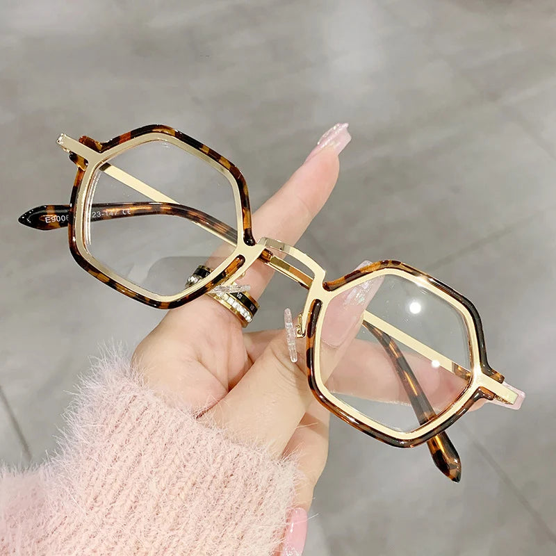 9006 Newest Small Hexagon Glasses Frame Designer Vintage Anti Blue Light Glasses Women Men Eyeglasses Frame for Prescription