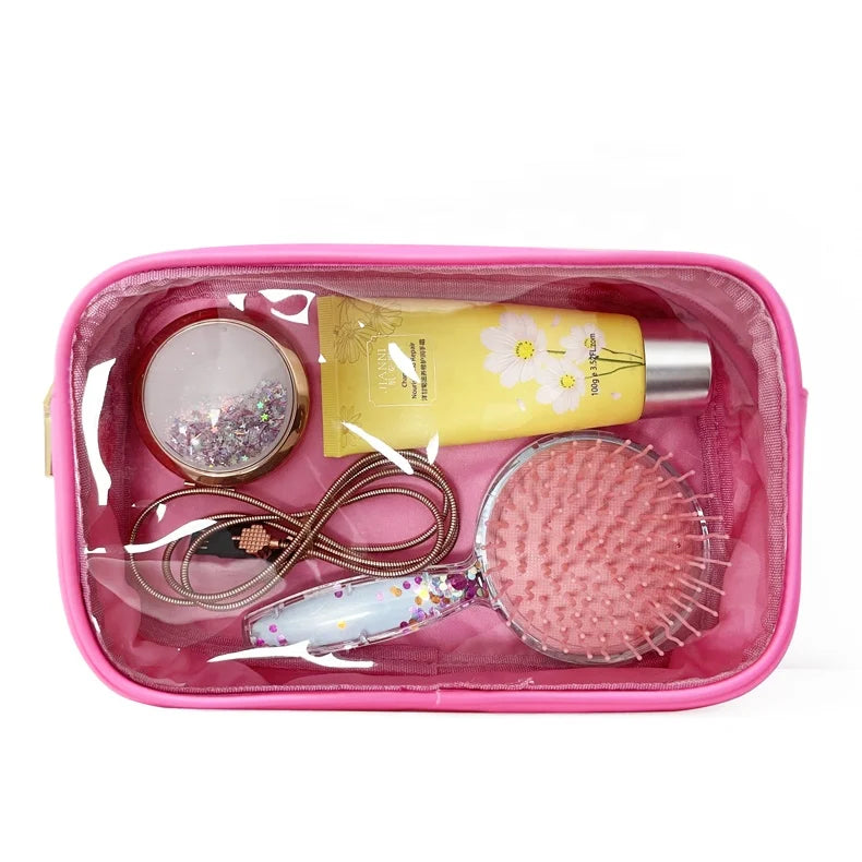 Wholesale  PVC Custom Makeup Bag Travel Portable Pouch Zipper Toiletry Bag