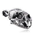 New Stainless Steel Saber-toothed tiger Head Skull Pendant Necklace
