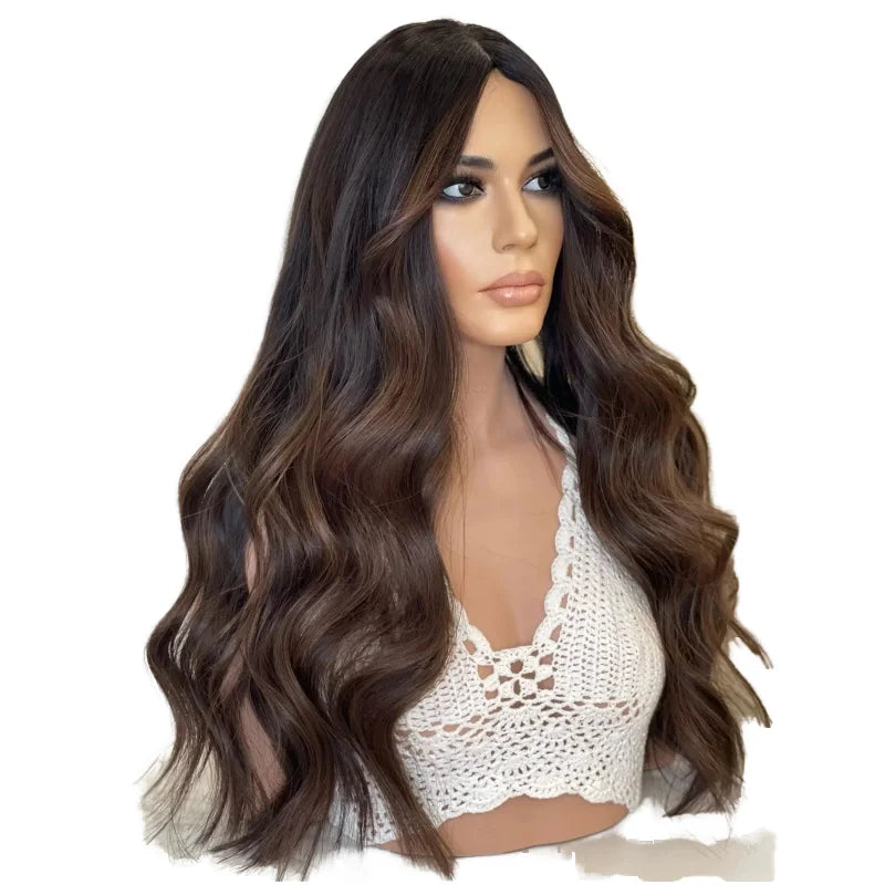 Virgin European Hair Lace Top Body Wave Caramel Color Tiny Single Knots HD Glueless Lace Front Wig for Women Hair Loss