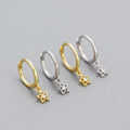 SP Trendy Huggie Hoop Earrings Jewelry Gold Plated 925 Sterling Silver Zirconia Star Hoop Earrings