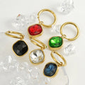 Women Fashion Pvd Plating Zircon 316l Stainless Steel Stud Earrings Jewelry Ladies