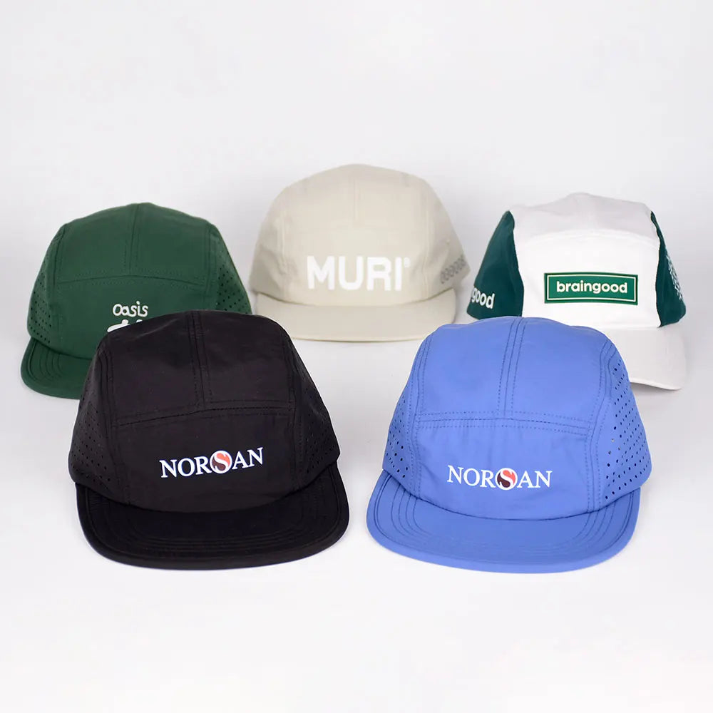 Custom Logo 5 Panel Unstructured Lightweight Breathable Nylon Polyester Waterproof Quick Dry Runner Hat Trail Running Caps