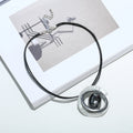 TongLing European Black Rope Double Loop Pendant Necklace Strand String Rhinestone Choker Necklace for Women