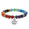 8mm Beaded Chakra Bracelet for Women Men Yoga Reiki Healing Crystal Friendship Inspirational Charm Gemstone Bracelet