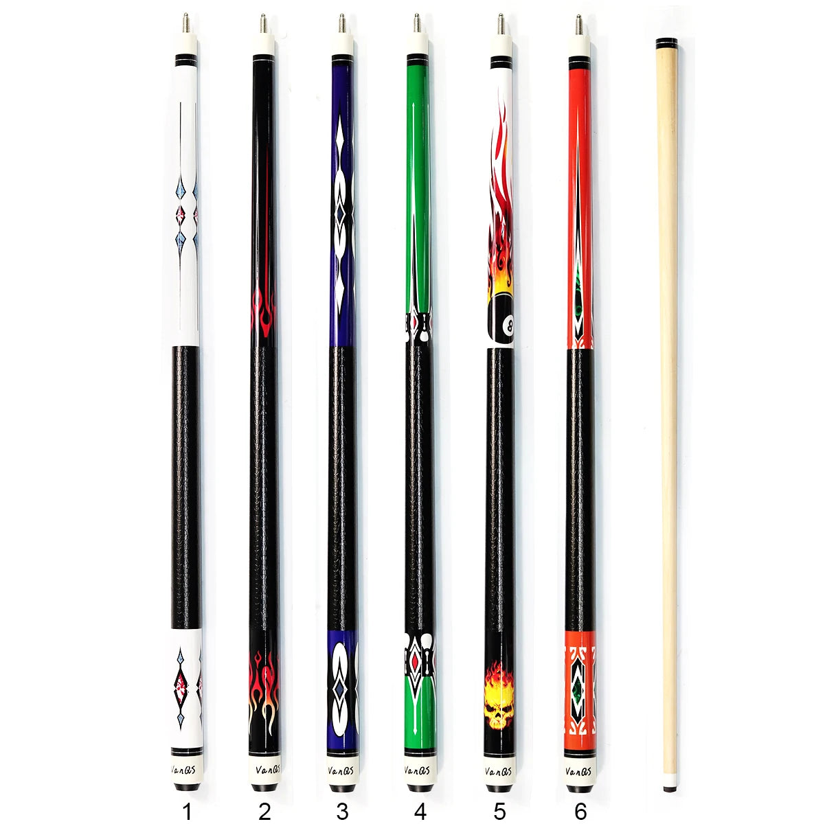 New Popular Design Wholesale Promotion Price 57" Economic Billiard 1/2-pc Pool Cue White Wood Billiard Cue 13mm Cow Leather Tip