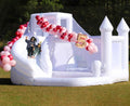 16x14x10.5ft Commercial Grade PVC White  Inflatable Bounce House Castle with High SlideBig Ball Pit for Party Wedding