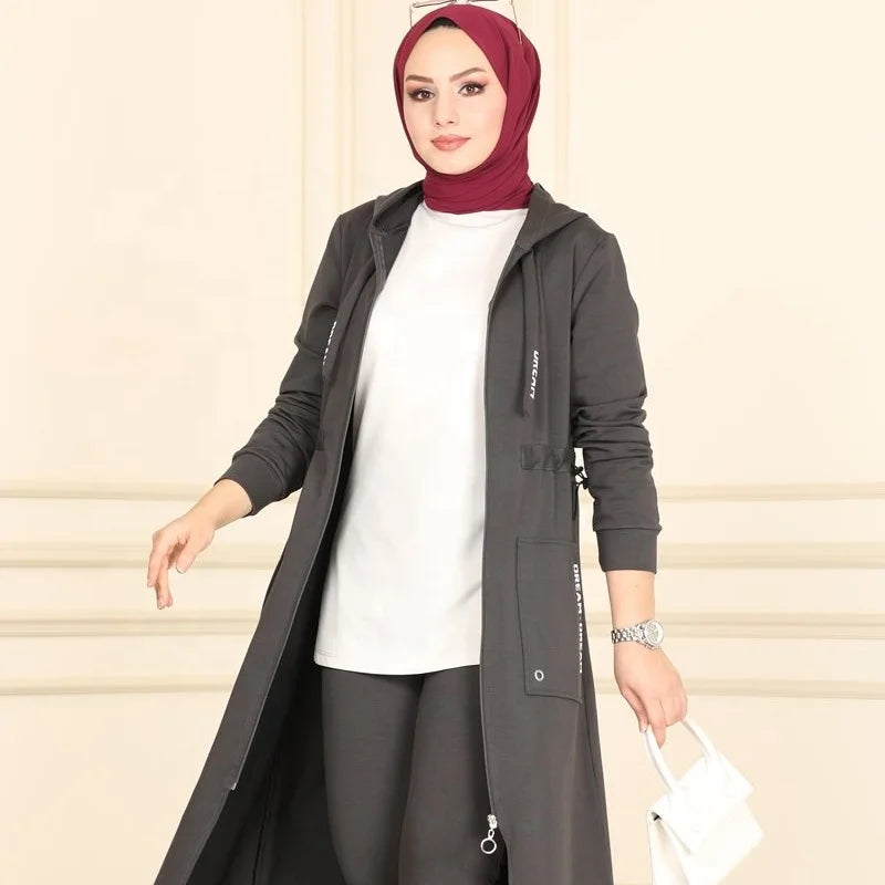 MOTIVE FORCE Good Quality Lady Sports Tracksuits Fitness Islamic Active Wear Modest Gym Wear Islamic Matching Set