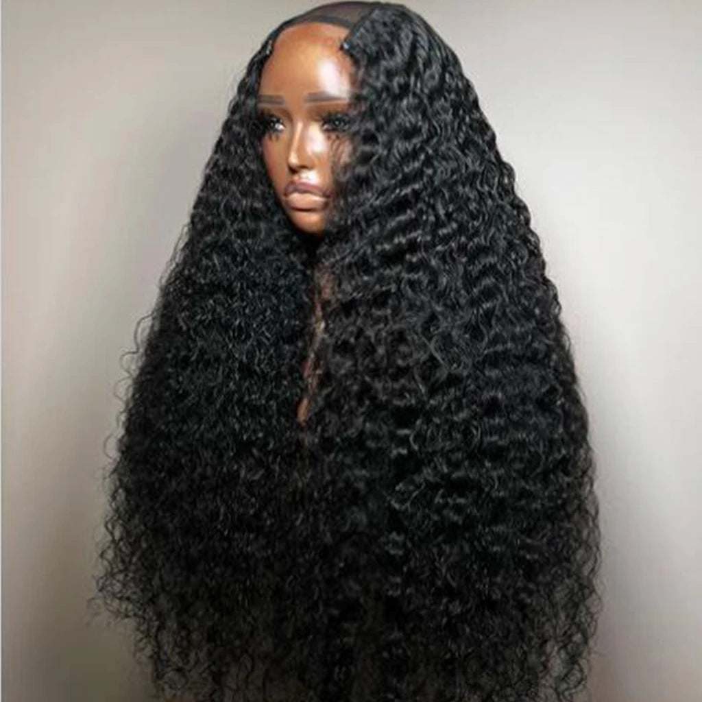 Upart Human Hair Wigs Factory Price Best Quality Brazilian Virgin Hair Curly U Part Wig Transparent Lace for Lace Black Women