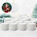 PYD Life USA Warehouse Free Shipping Sublimation Christmas Tree 100pcs Round Blanks Sublimation Circle Ceramic Ornaments