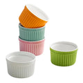 Colorful 4OZ Pudding Custard Cup Souffle Ramekins Bowls Creme Brulee Porcelain Ramekin Classic Style Ceramic Ramekins for Baking